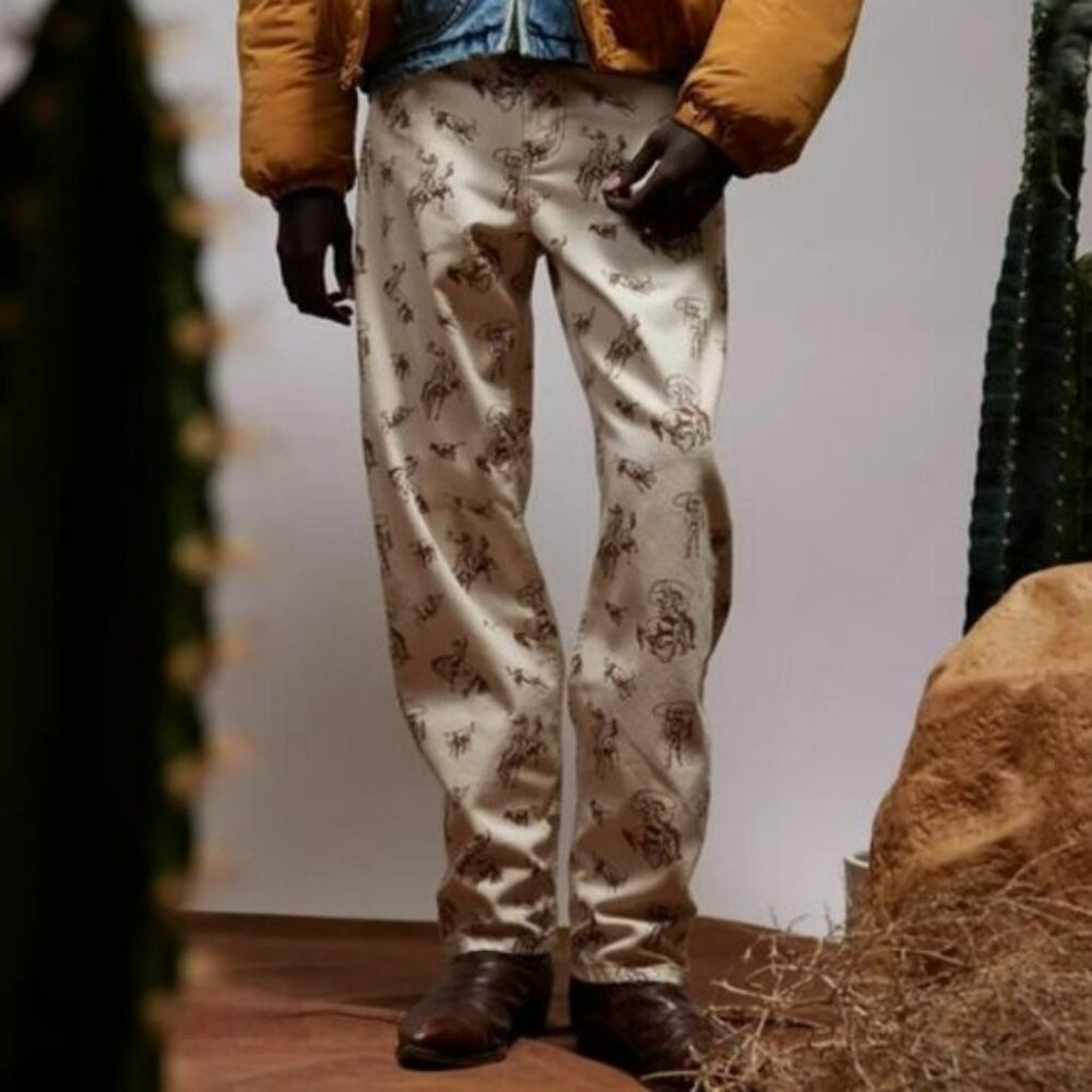 URBAN OUTFITTERS BDG Cowboy Print NWOT Straight Utility Jeans Size 36/16 UNISEX - Picture 11 of 13